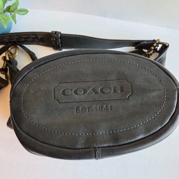 EUC Coach Legacy Bleecker Tattersall Large Leather Duffle #11423 in Navy - Picture 4 of 16